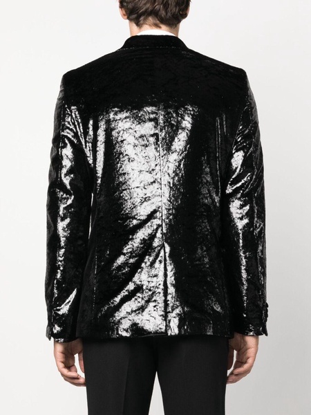 metallic-effect single-breasted blazer