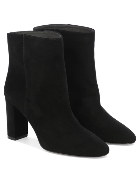 high-heel suede ankle boots