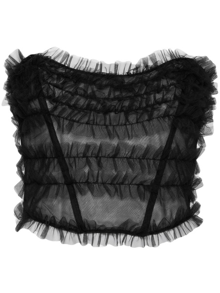 ruched tulle bustier