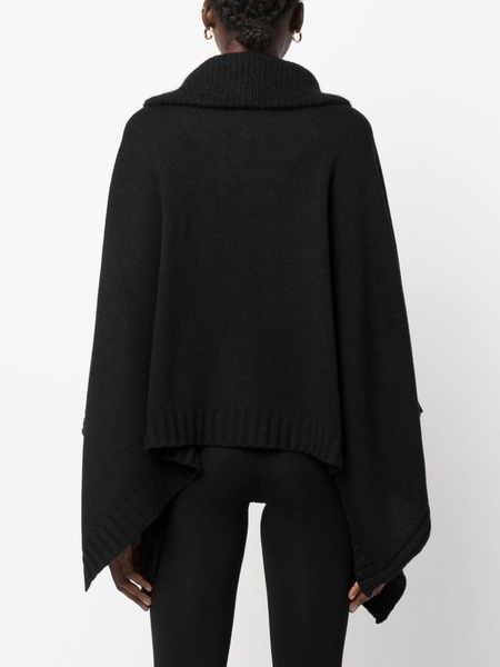 virgin wool-blend knitted cape