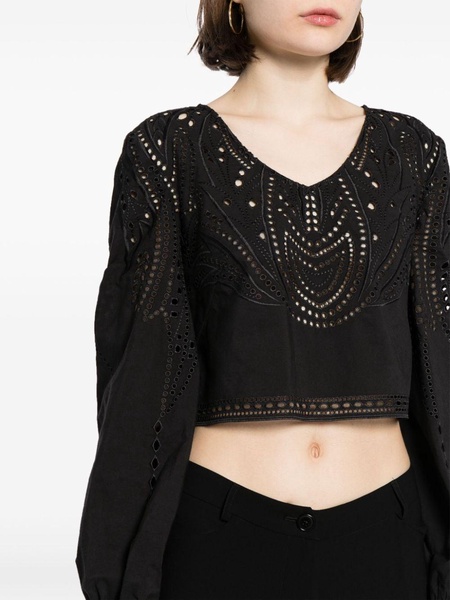 broderie-anglaise cropped top