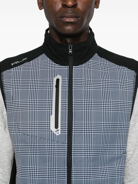 logo-print houndstooth gilet