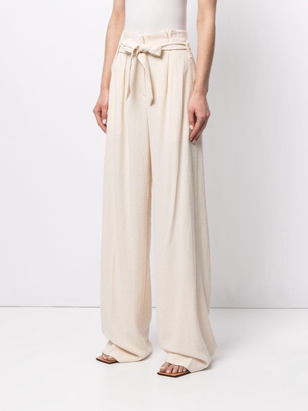 Emiko textured wide-leg trousers