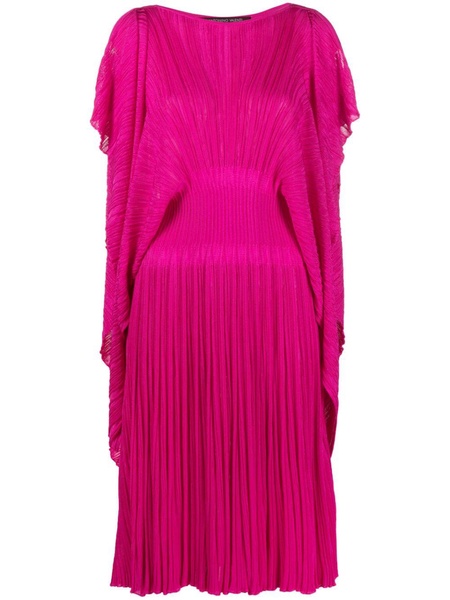 fully pleated slit-sleeve dress