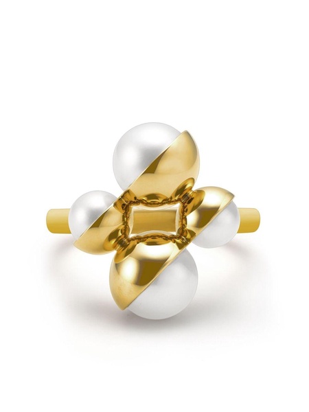 18kt yellow gold M/G TASAKI ARLEQUIN SLASHED freshwater pearl ring