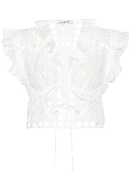 broderie-anglaise cropped blouse