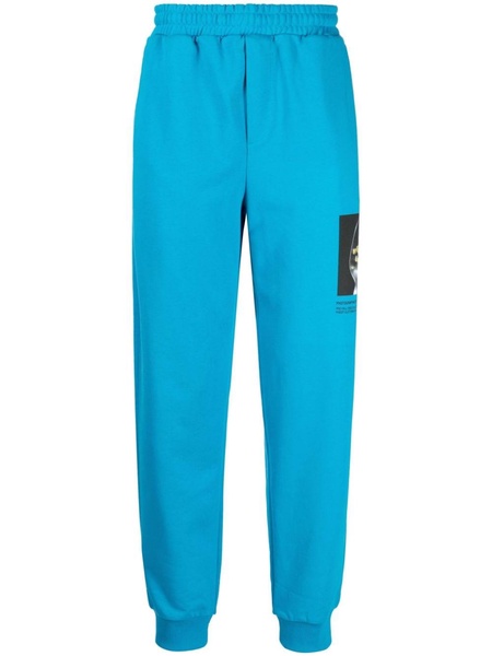 photographic-print cotton track pants