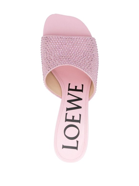 Petal 50mm rhinestone-embellished mules