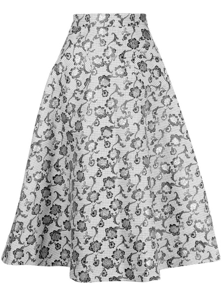 Konstantin floral-embroidered skirt