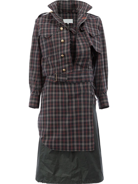 deconstructed plaid dress