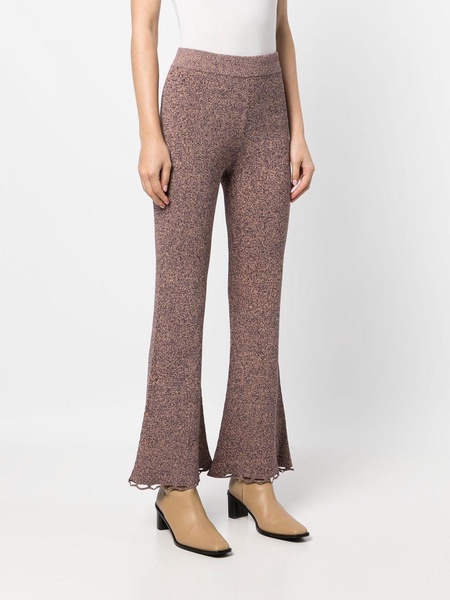 knitted flared trousers