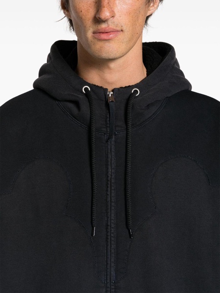 panelled drop-shoulder hoodie