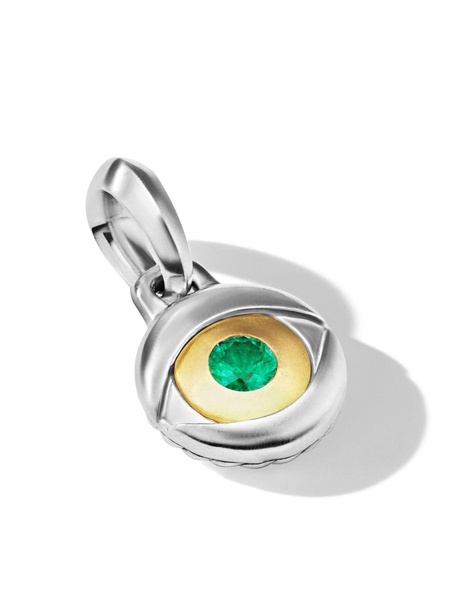 sterling silver Evil Eye emerald amulet