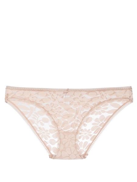 floral-lace low-rise briefs