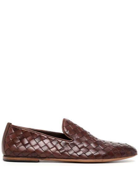 woven-leather loafers