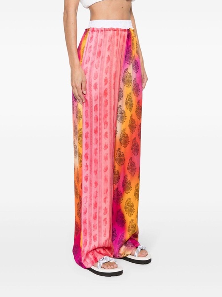 ombré-floral straight trousers