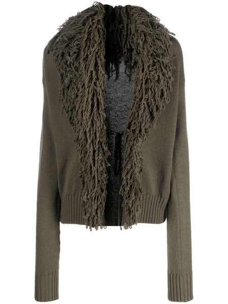 fringed wool cardigan