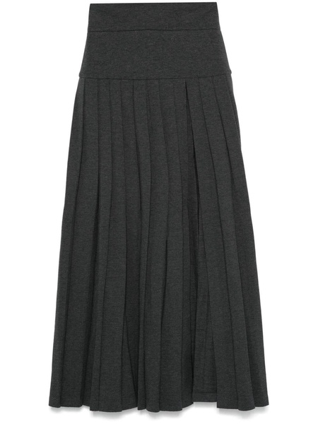 side-slit pleated maxi skirt