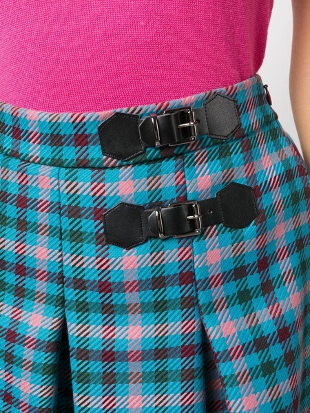 checked pleated mini skirt