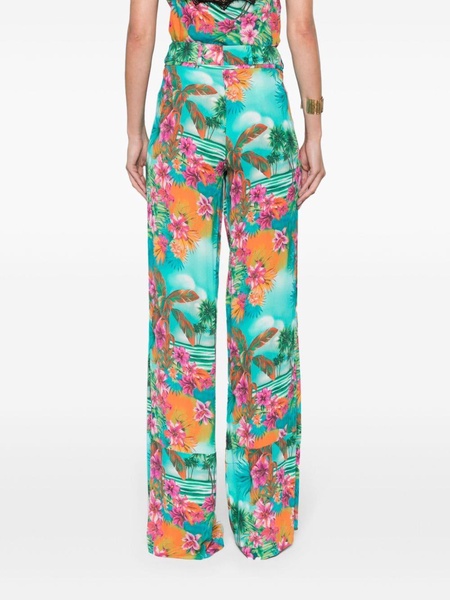 high-waist palazzo crepe trousers