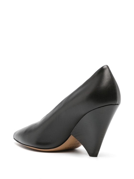 pointed-toe leather pumps 