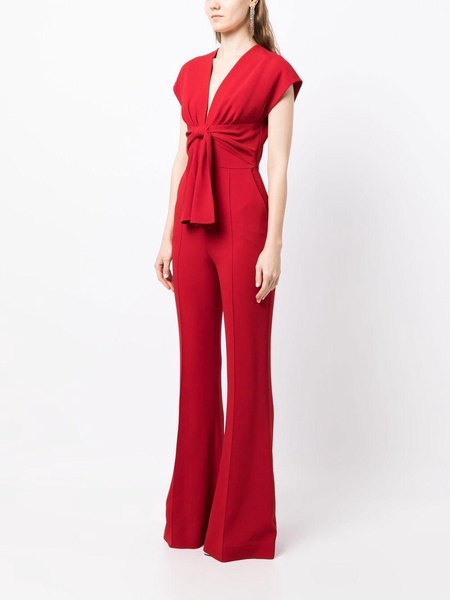 bow-detail flared jumpsuit