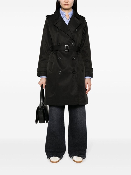 belted double-breasted trench coat