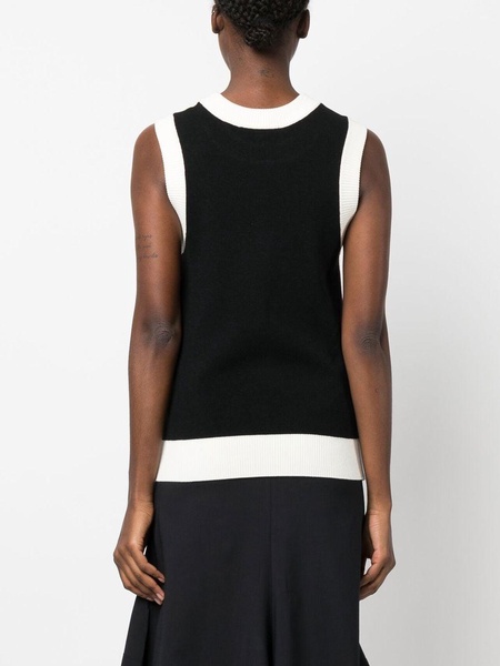 two-tone intarsia knitted tank top 