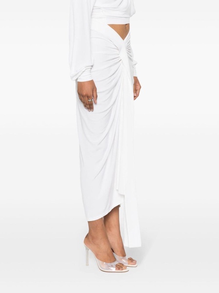 Carved draped-detail midi skirt