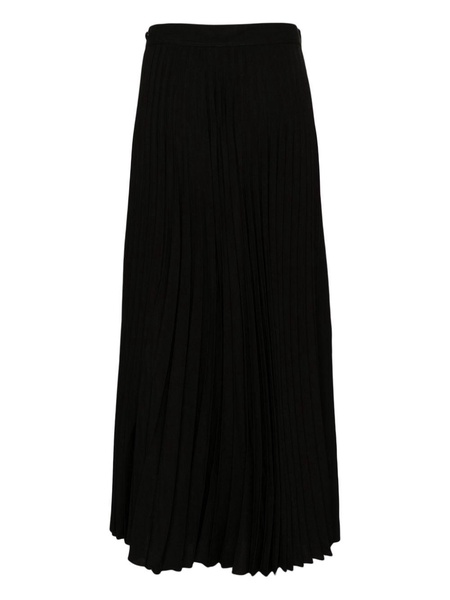 pleated wrap midi skirt