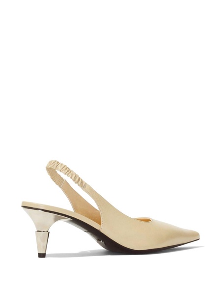 Spike slingback leather pumps