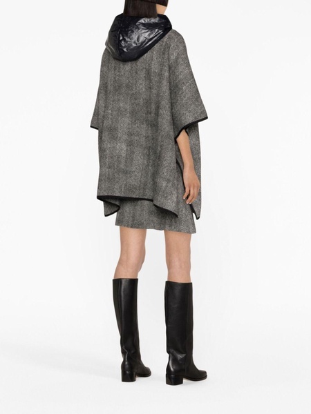 Checked wool cape