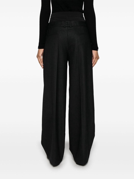 pinstripe-pattern trousers