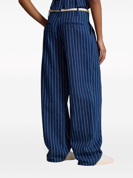 Evan striped wide-leg jeans