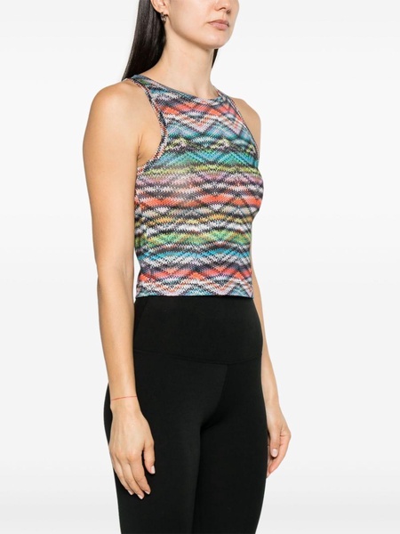 zigzag-print performance tank top