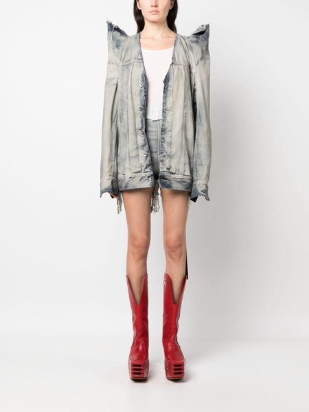 DRKSHDW distressed high-rise denim shorts