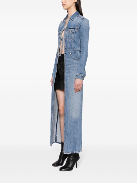 tie-front denim trucket coat