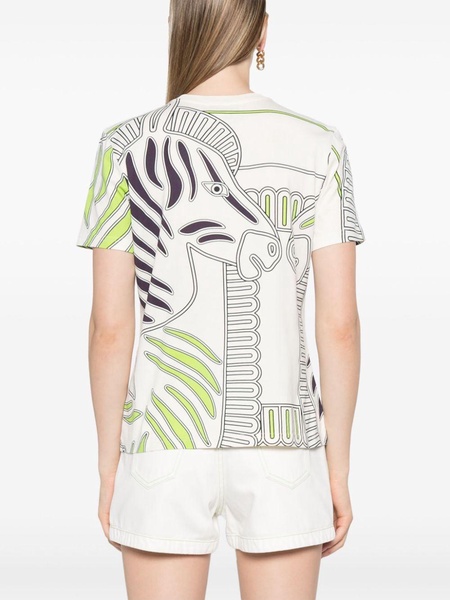 zebra-print cotton T-shirt