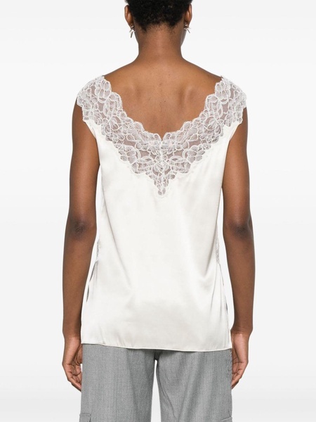 lace-embellished blouse