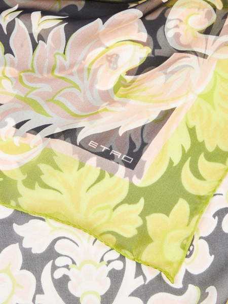 floral-print silk scarf