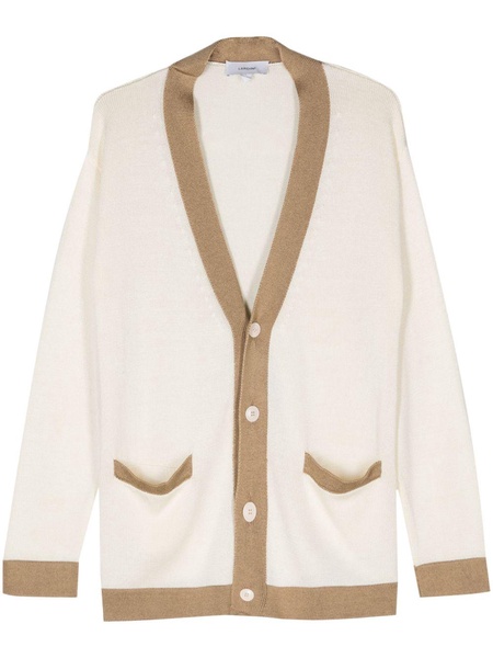 contrasting-trim buttoned cardigan