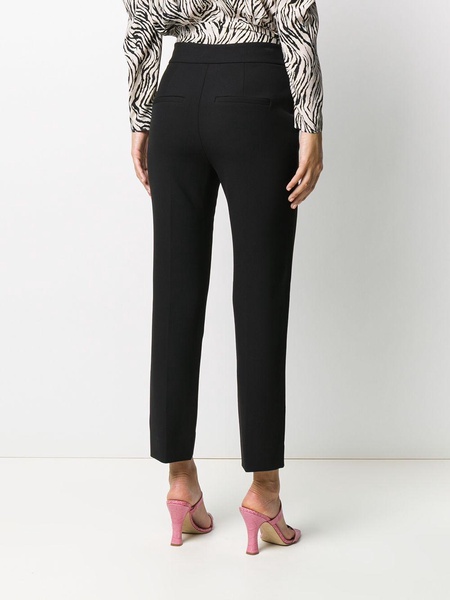 high-rise slim-fit trousers