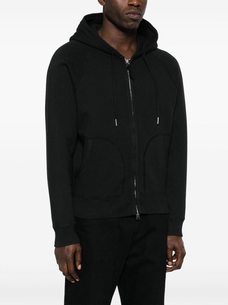 black zip-up cotton hoodie