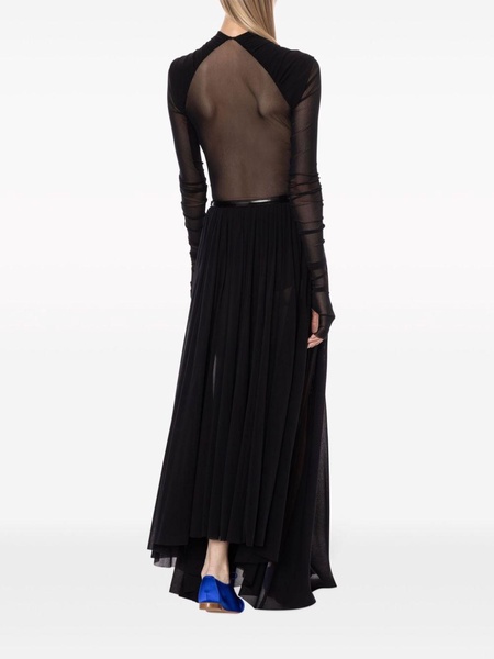 semi-sheer wrap maxi skirt