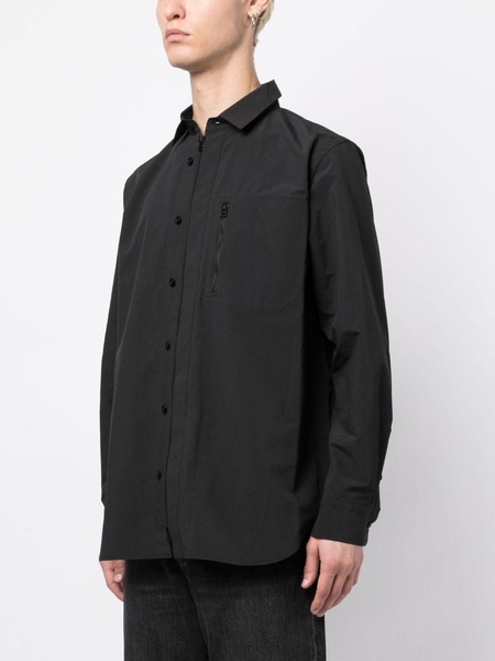 long-sleeved zip-up shirt