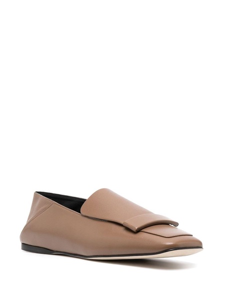 square-toe leather loafers