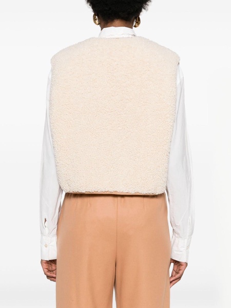 faux-shearling zip-up gilet