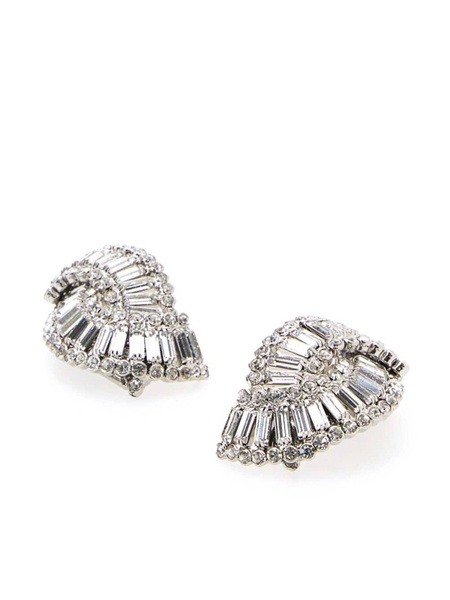 crystal shell clip-on earrings