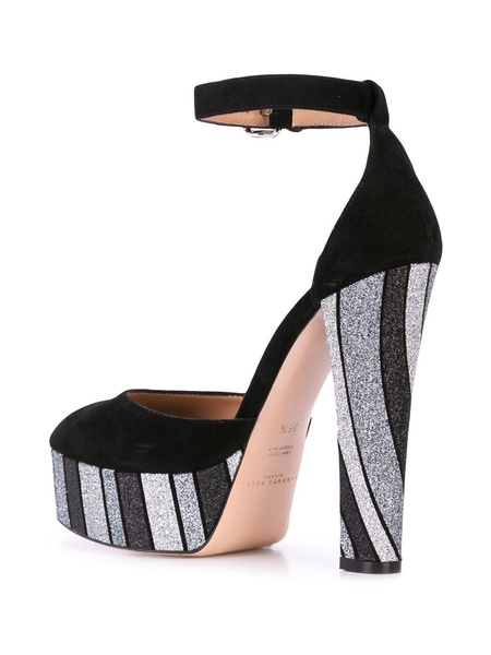 glitter stripe sandals