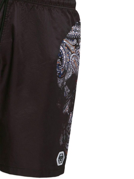 skull-print swim shorts